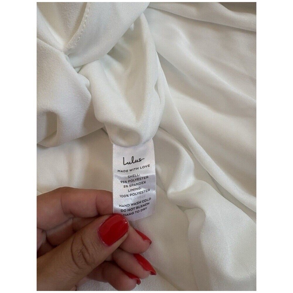 Lulus Arienne White Off-the-Shoulder Mermaid Maxi Dress Medium Bridal Wedding - Picture 10 of 11